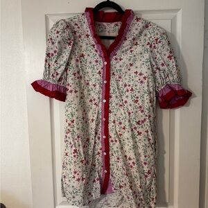 Entro Floral Dress with Red Accents